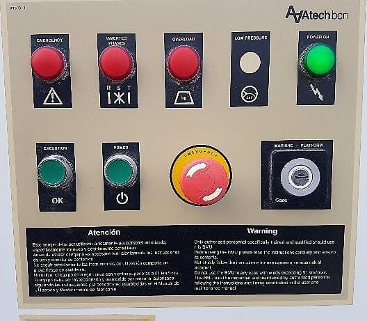 Roof car control panel during commissioning